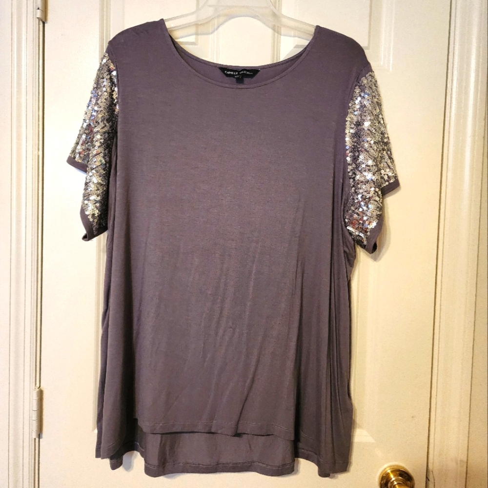 Capsule sequined sleeved shirt